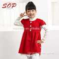 Autumn Winter Kids Wear Girls Red Boutique Dresses For Christmas